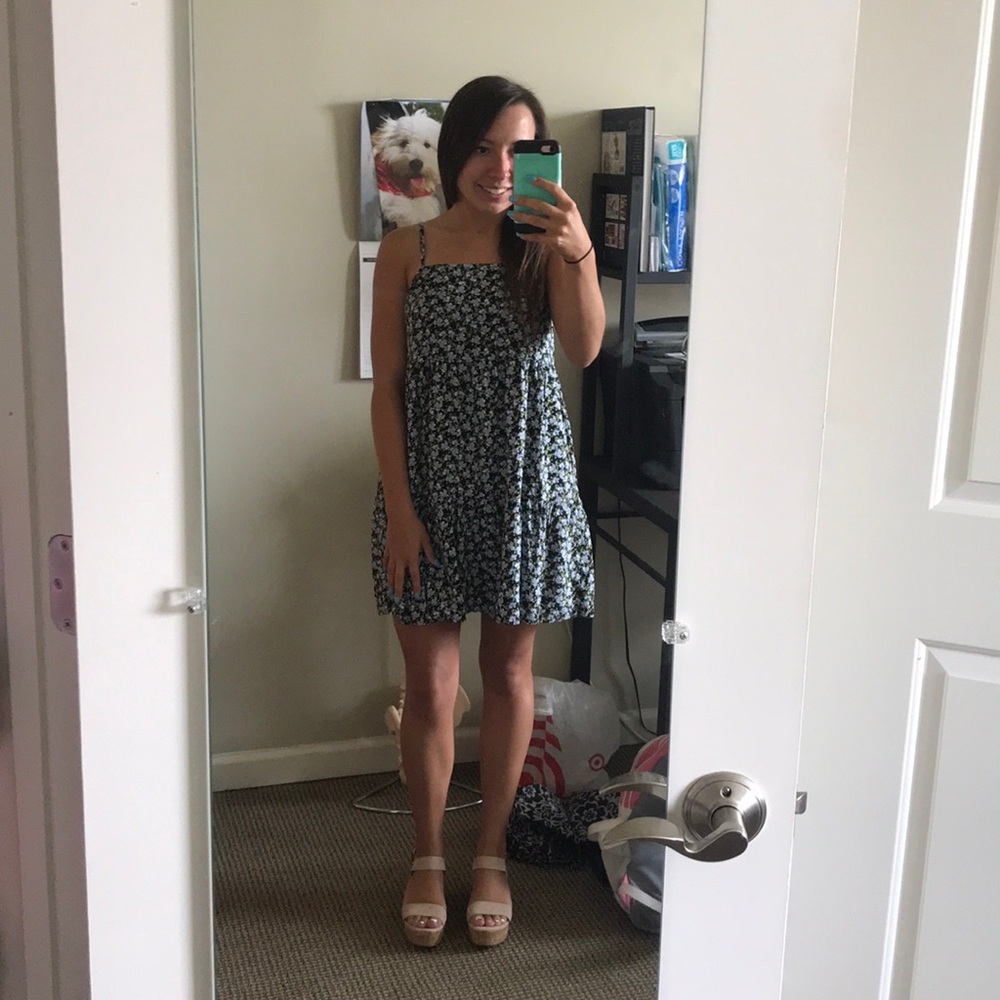 Target Black, Blue, and Green Floral Sundress NWT